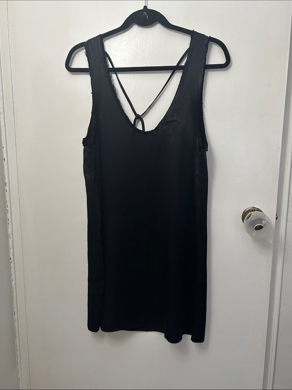 Topshop Black Mini Slip Dress with Strappy Back